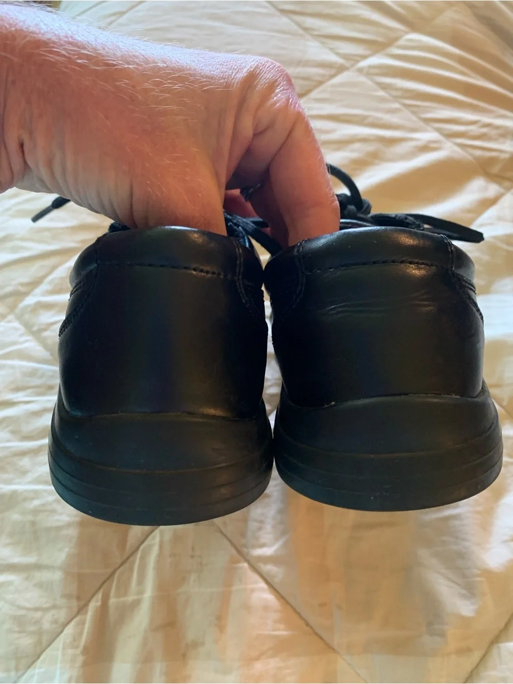 Hush Puppies Boys Black Lace-Up Leather Dress Shoes Size 3 1/2 M